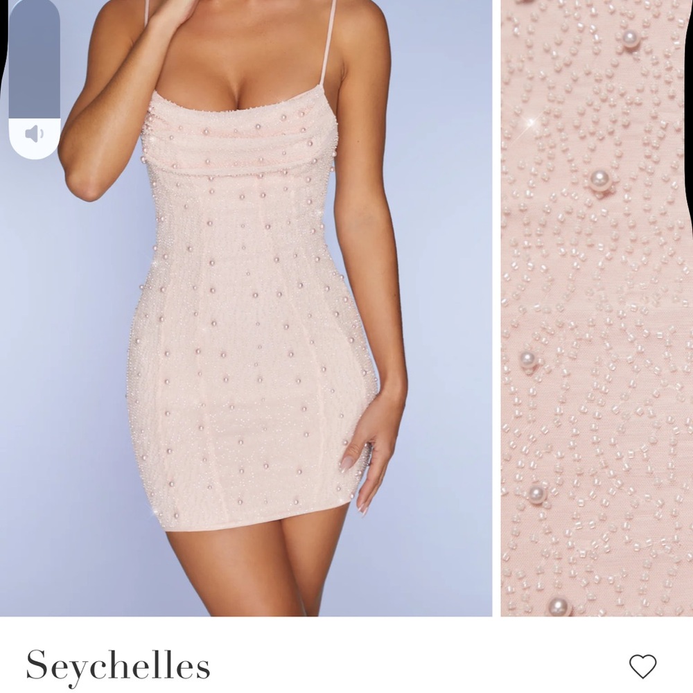 Seychelles Blush Beaded Mini Dress